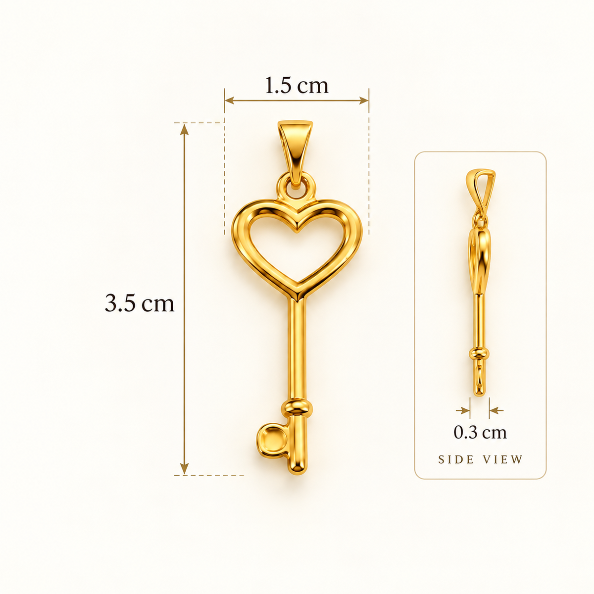 Heart Key Charm