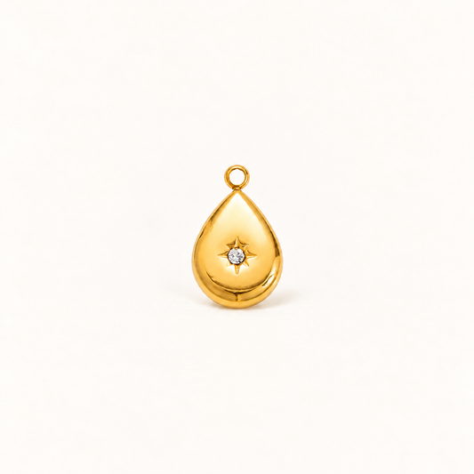 Gold Teardrop Starburst Charm