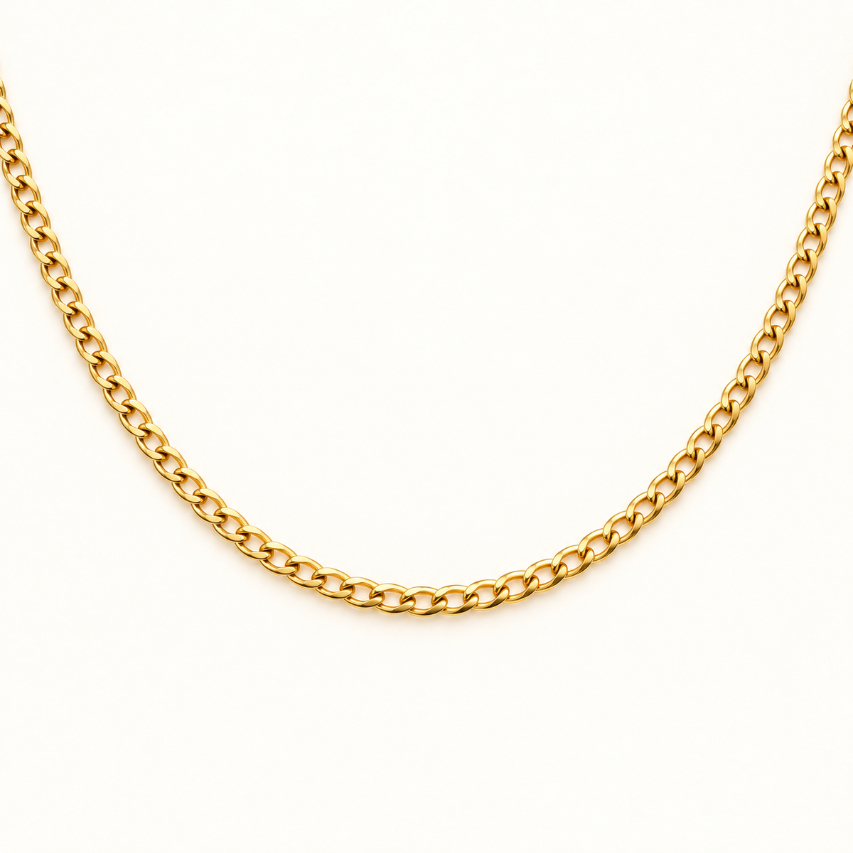 Classic 3mm Curb Chain Necklace