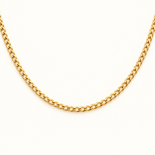 Classic 3mm Curb Chain Necklace