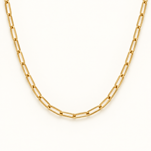 Gold Paperclip Chain Necklace