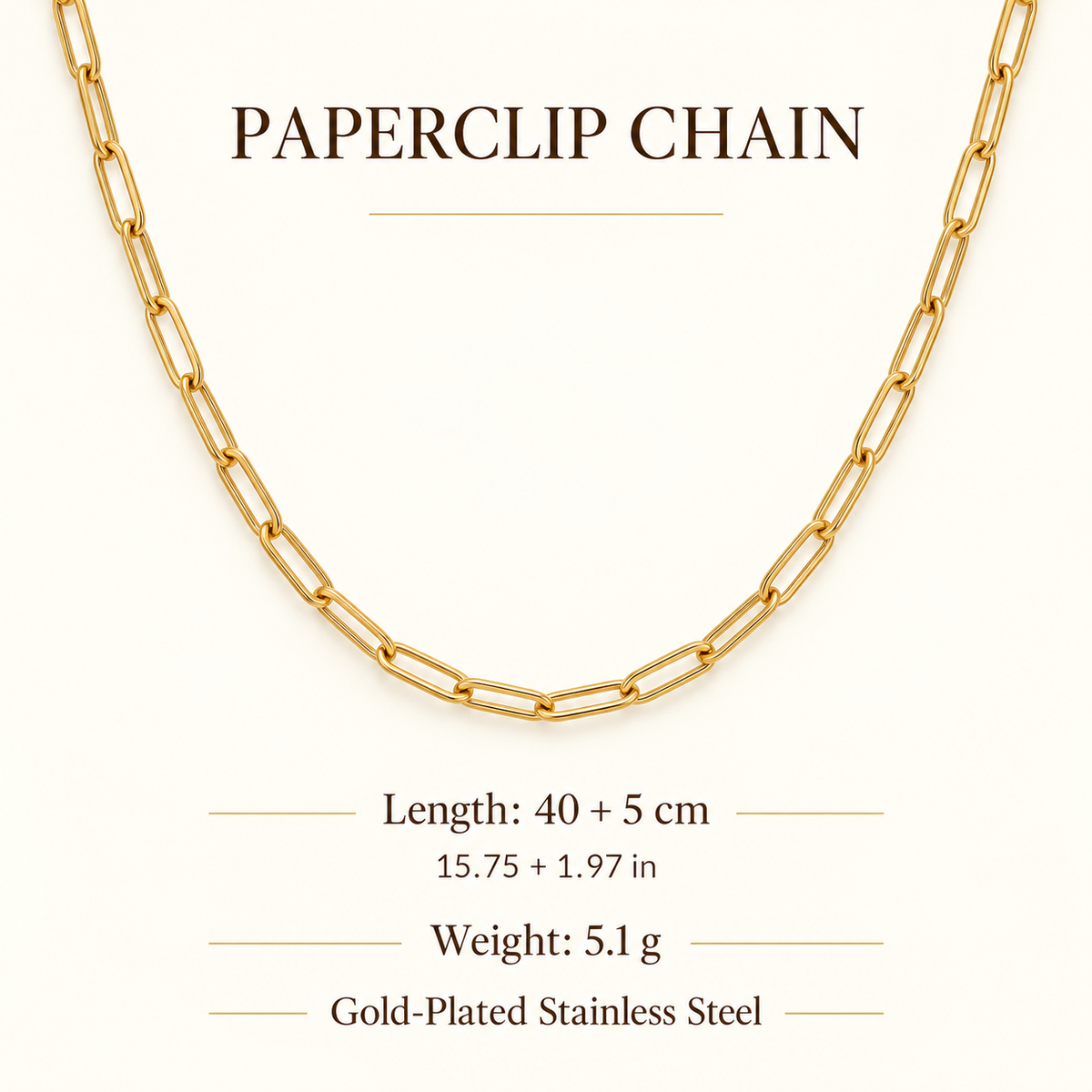 Gold Paperclip Chain Necklace
