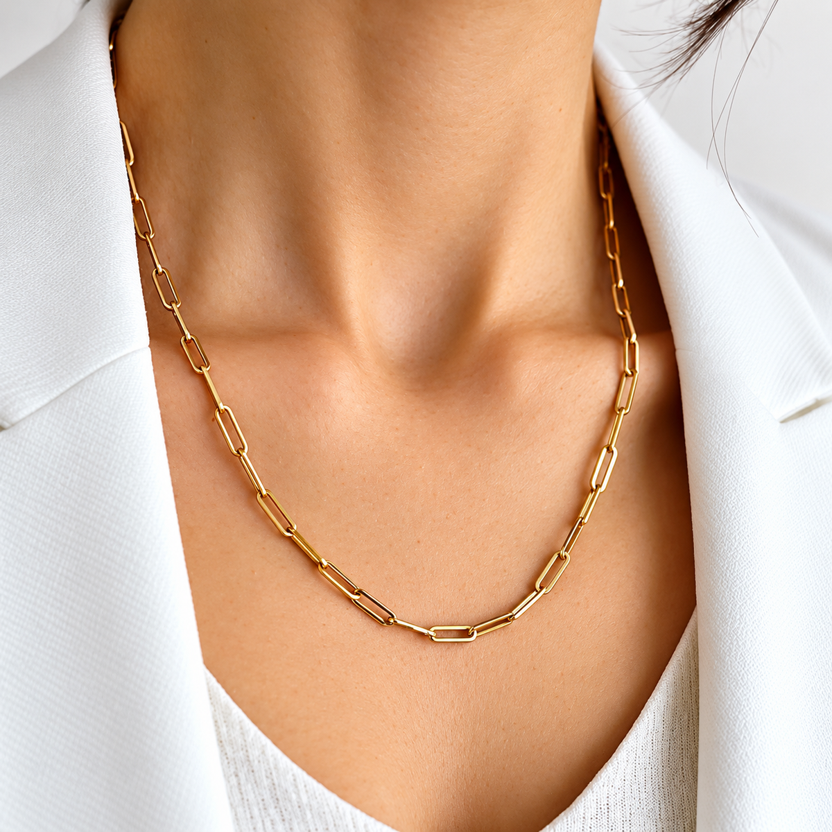 Gold Paperclip Chain Necklace