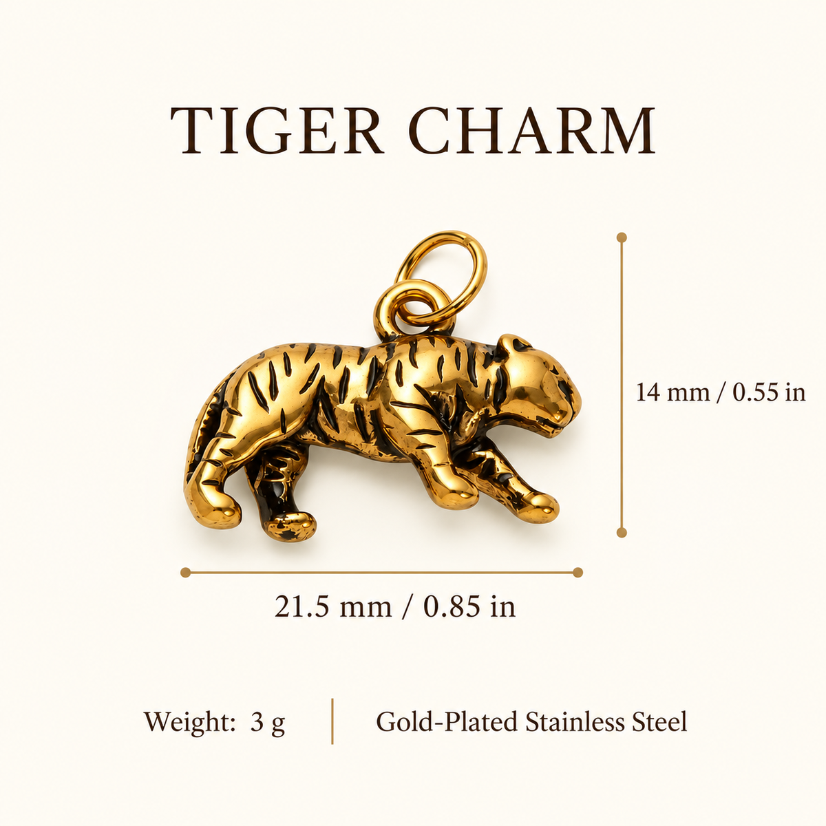 Vintage Tiger Charm
