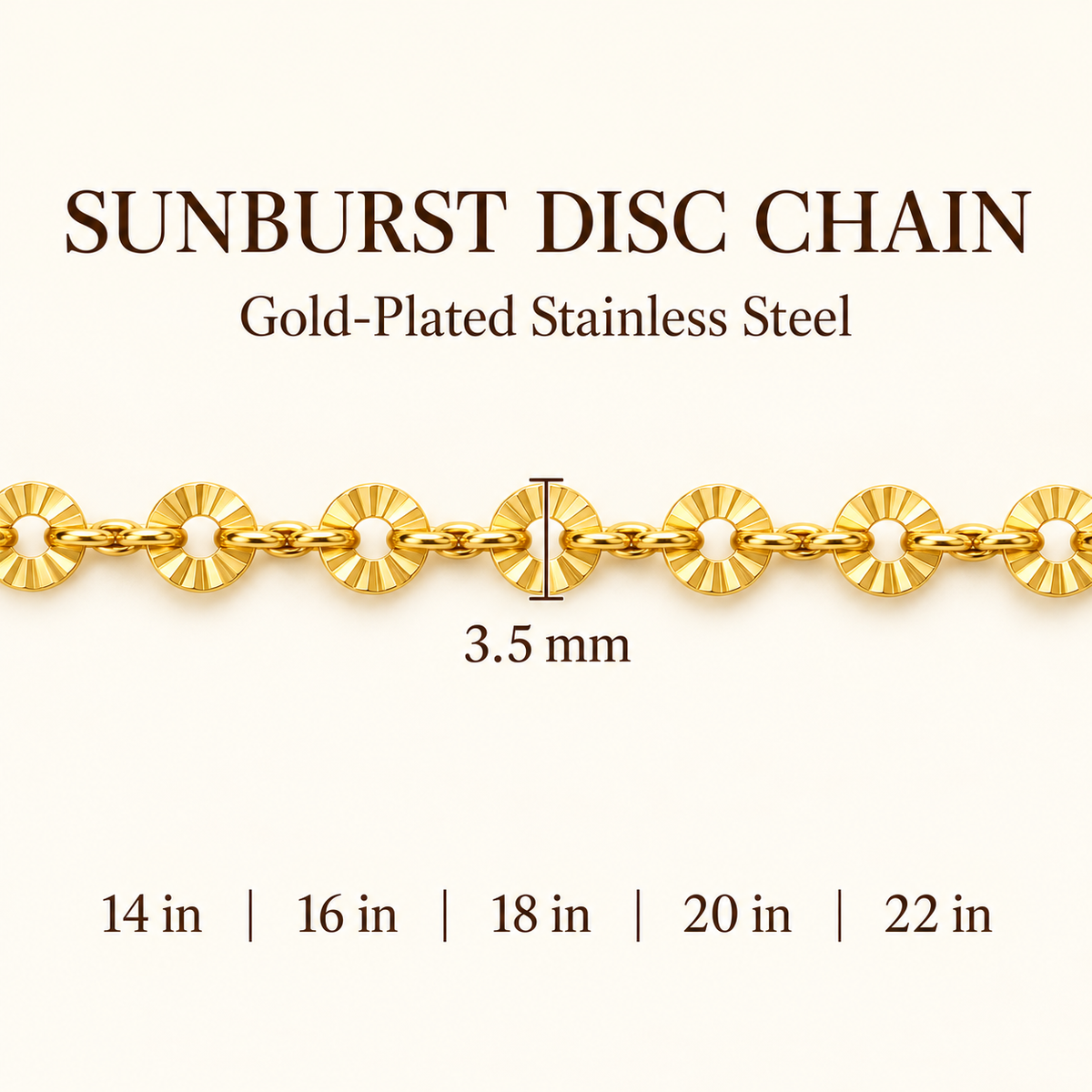 Sunburst Disc Chain — 3.5 mm