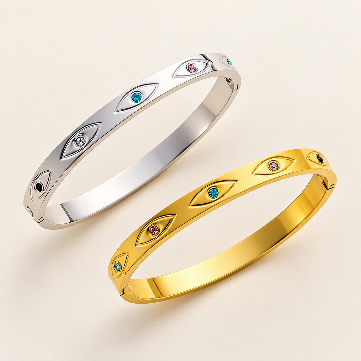 Multicolor Crystal Eye Bangle