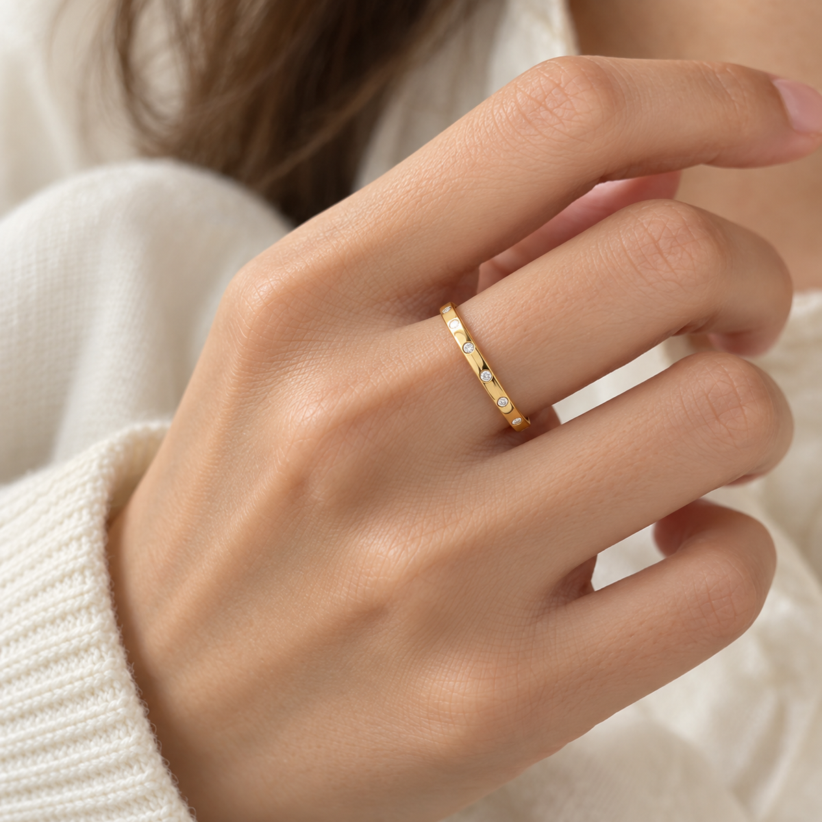 Stone Crystal Band Ring
