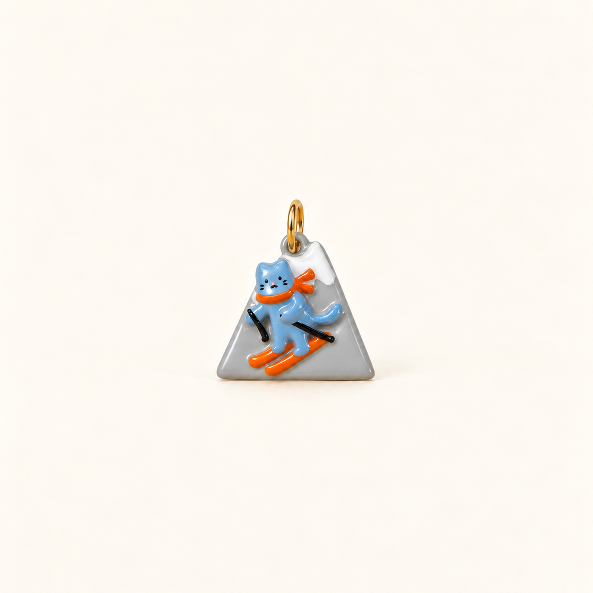 Skiing Cat Charm