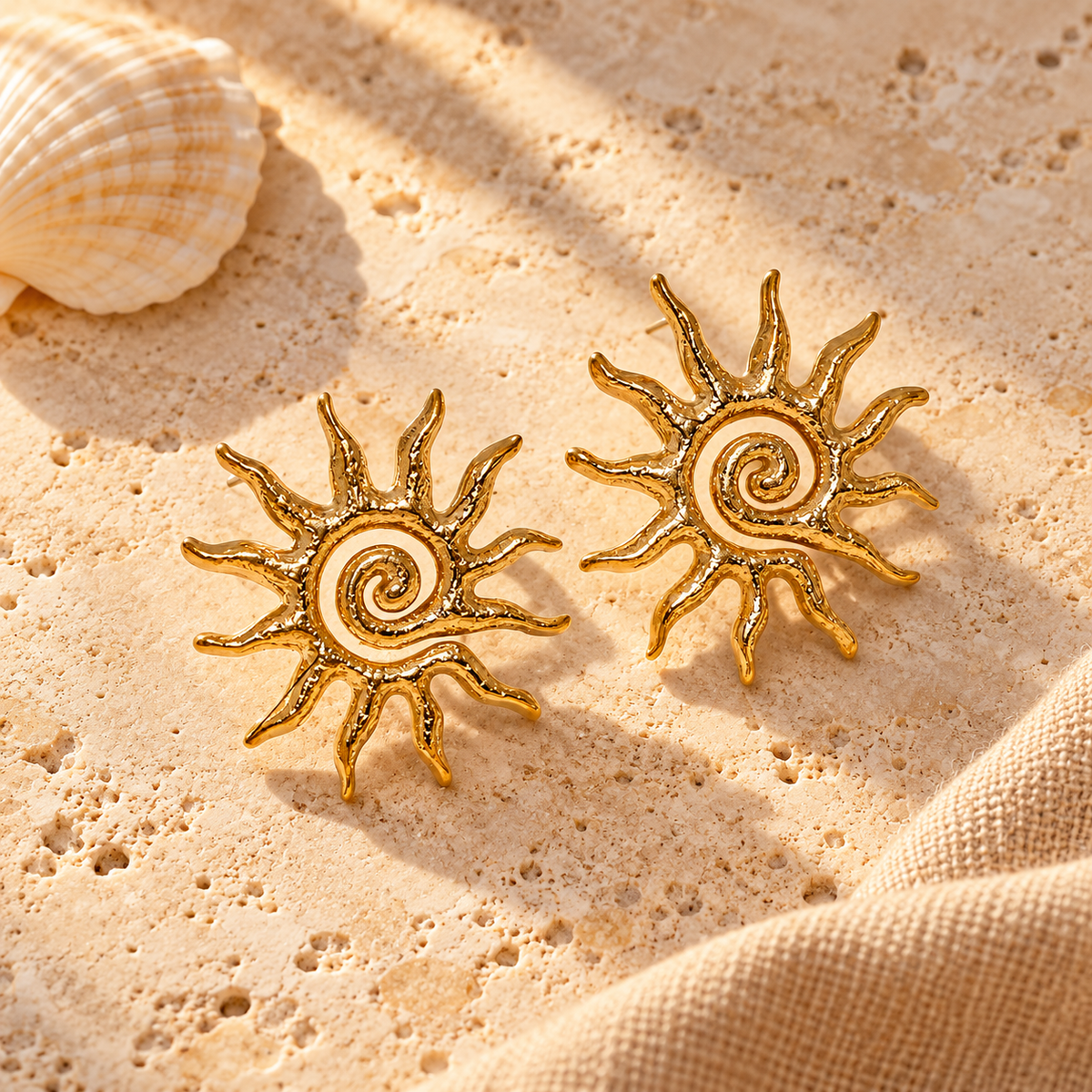 Spiral Sun Statement Earrings