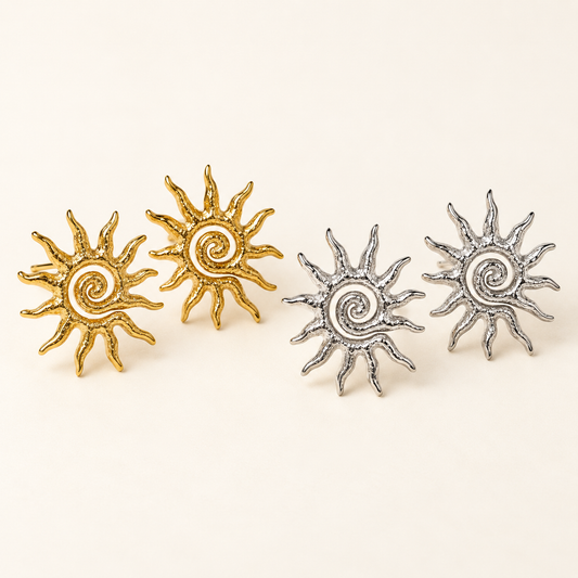 Spiral Sun Statement Earrings