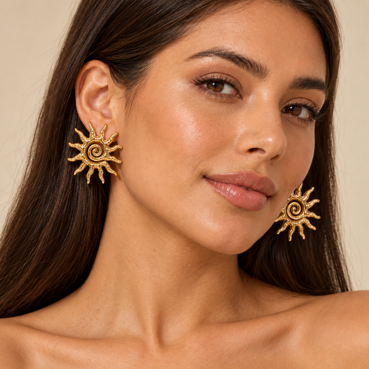 Spiral Sun Statement Earrings