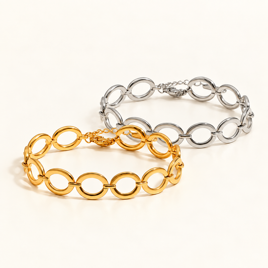 Golden Oval Link Bracelet