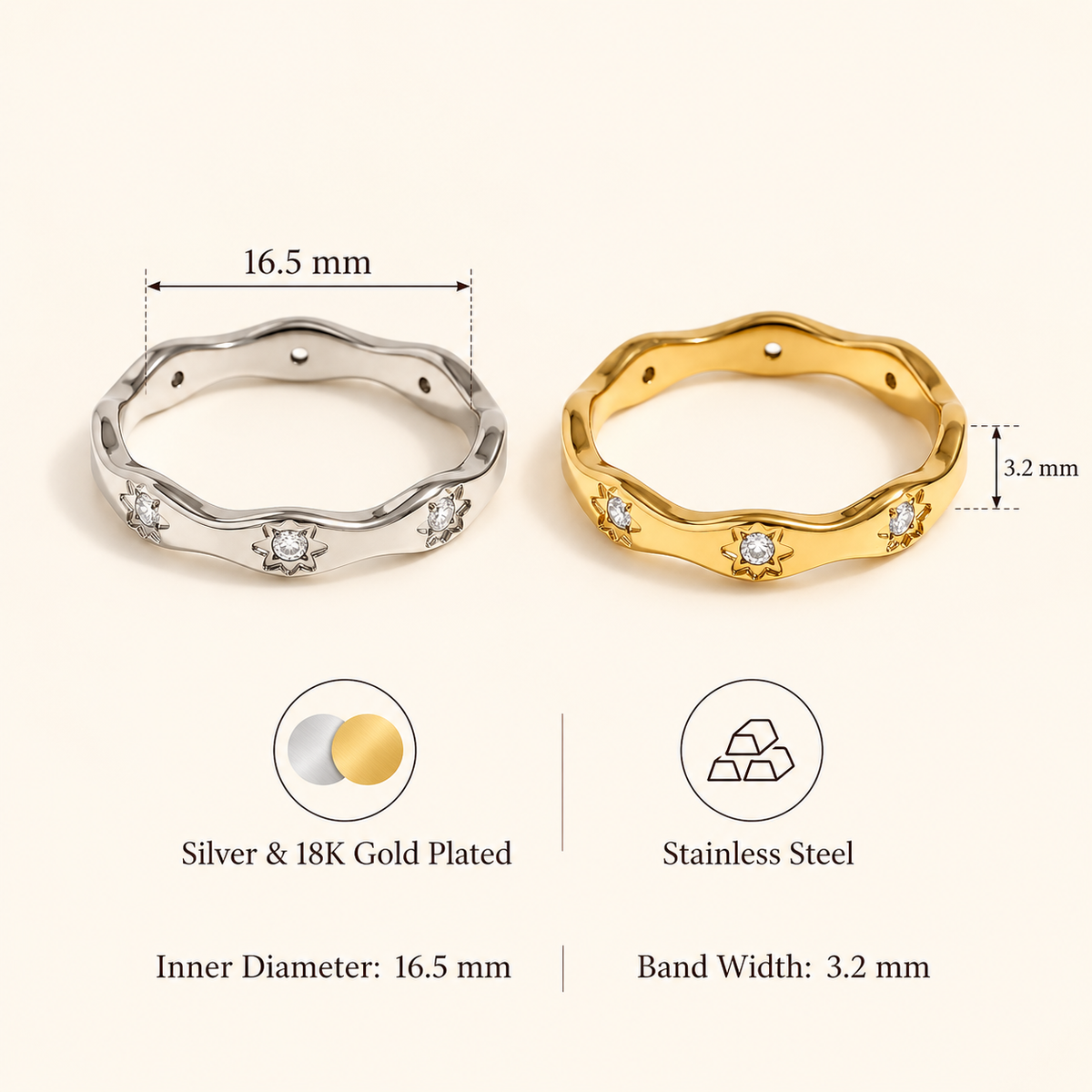 Celestial Waves Ring