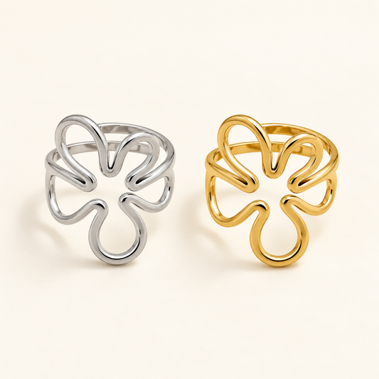 Sculptural Clover Statement Ring