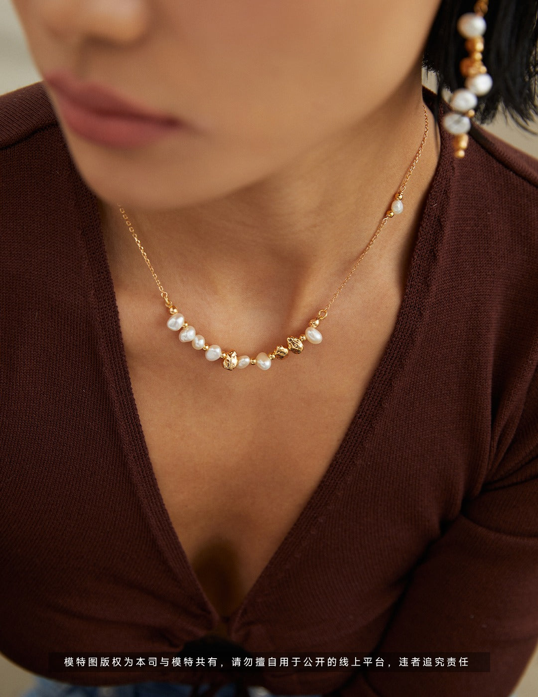 FANCY SILVER AND PEARL NECKLACE